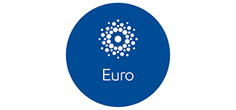 Étiquette de grade bleue avec la mention Euro.