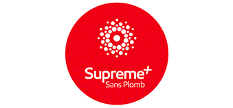 Étiquette rouge indiquant Suprême+ sans plombe.